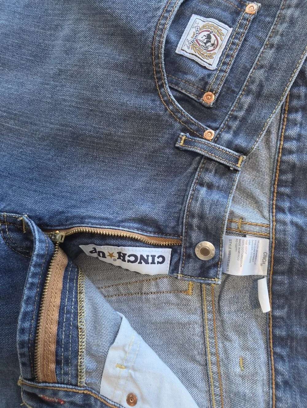 Cinch Up Men’s Jeans 38x34 Blue Denim Western Cowboy